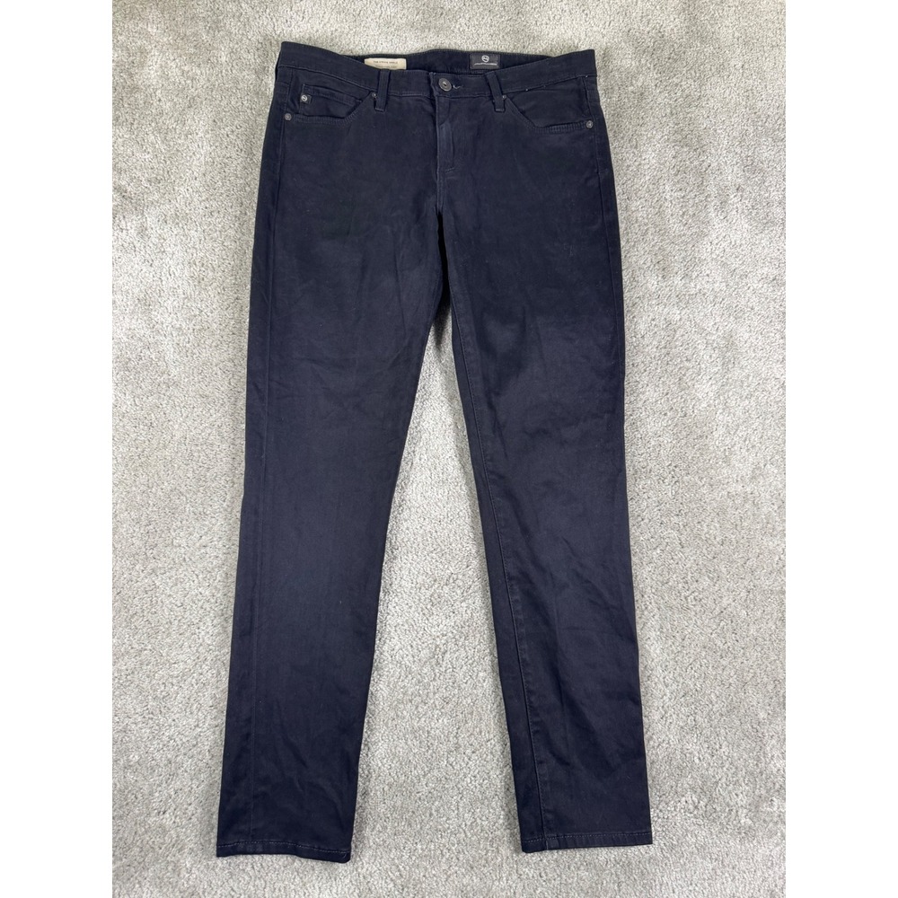 AG Adriano Goldschmied Stevie Ankle Slim Straight Pants Navy Blue Size 28R